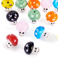 14pcs 7 Farben handgemachte Bunte Malerei-Perlen&nbsp;LAMP-TA0001-89