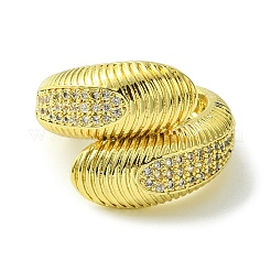 Anneaux de manchette ouverts en laiton micro pavé de zircone cubique&nbsp;RJEW-K256-39G