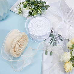 2 rotolo di nastro in chiffon di poliestere a 2 colori&nbsp;DIY-CP0010-72