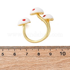 Anillos de puño abiertos de latón esmaltado para mujer&nbsp;RJEW-U057-23G
