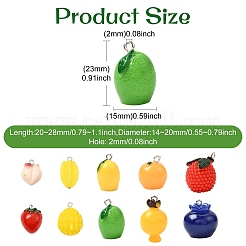 60 pendentif en résine opaque sur le thème des fruits&nbsp;AJEW-CJ0005-31