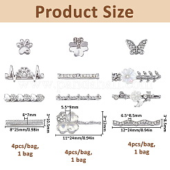 3 Beutel 3 Stile Legierung Kristall Strass Uhrenarmband Charms & Nieten&nbsp;FIND-FH0017-30