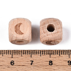 Gravierte Buchenholzperlen&nbsp;WOOD-N015-08B