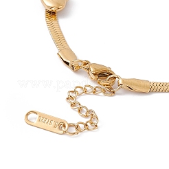 Ionenplattierung (IP) 304 Edelstahl Herz Perlen Fischgrätenkette Armband für Frauen&nbsp;BJEW-G656-05G