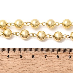 Halsketten mit runden Messingperlen und Gliederkette für Damen&nbsp;NJEW-B157-19G