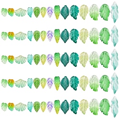 140 Stück 14 Stile Herbst Thema zweifarbige transparente Glasanhänger&nbsp;GLAA-YW0005-06