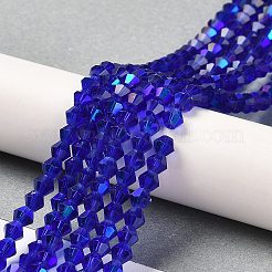 Transparentes perles de verre de galvanoplastie brins&nbsp;GLAA-F029-4mm-D06