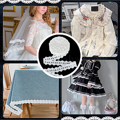 Ruban de dentelle à fleurs de coton&nbsp;OCOR-WH0105-067B