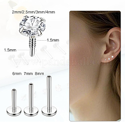 Barra labret filettata internamente in lega di titanio&nbsp;EJEW-FS0001-32A