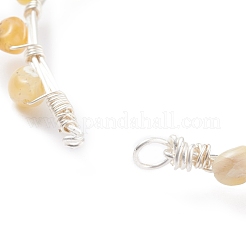 Braccialetto di perline intrecciato con opale giallo naturale&nbsp;BJEW-JB07998-05