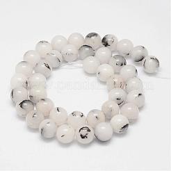 Hilos de abalorios de jade blanco natural&nbsp;G-G942-10mm