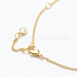 Colliers à pendentif en zircone cubique transparent micro pavé en laiton&nbsp;NJEW-J059-01K