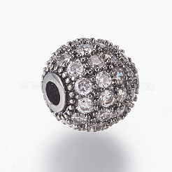 Perline zirconi micro pave  in ottone&nbsp;ZIRC-E134-8mm-04