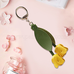 1 colgante de tulipán de piel sintética.&nbsp;HJEW-CL0001-17