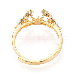 Blume Messing Micro Pave Zirkonia Cup Peg Ring Einstellungen&nbsp;KK-T076-09G