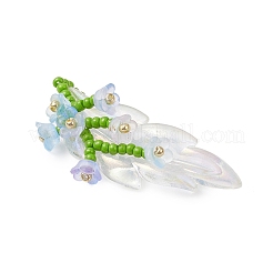 Pendentifs en forme de branche de lys en perles de verre&nbsp;PALLOY-MZ00900-03