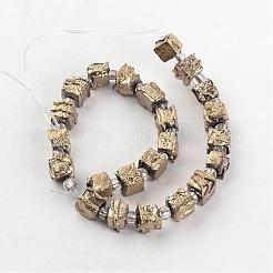 Hebras de cuentas de piedra de hueso de dragón natural electrochapadas&nbsp;G-I177-05B