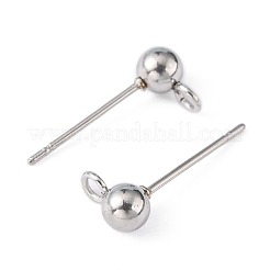 Nicht anlaufende Originalfarbe 304 Edelstahl Kugel Post Ohrstecker Zubehörse&nbsp;X-STAS-R043