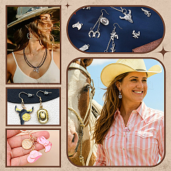 3 set di 3 stili di ciondoli in lega da cowboy occidentale&nbsp;FIND-PH0029-20