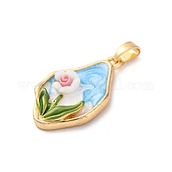 Pendentifs d'émail en laiton &nbsp;KK-S502-06G