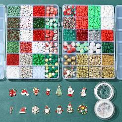 DIY-Armband-Sets mit Weihnachtsmotiven aus Acryl- und Glasssamenperlen und Polymer-Tonperlen&nbsp;DIY-FS0007-95