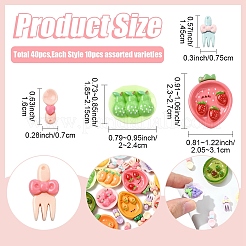40 Stück 4 Stile undurchsichtige süße Resin Decoden Cabochons&nbsp;RESI-YW0005-40
