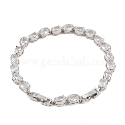 Bracelets de tennis en laiton platine sertis de micro-pavés de zircone cubique&nbsp;BJEW-B160-04P-05