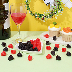 50 stücke 2 farben pvc kunststoff simulation raspberry&nbsp;AJEW-PH0007-90