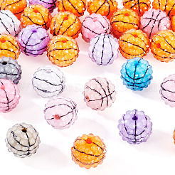 30 Stück Strassperlen aus Kunstharz mit Sportmotiv.&nbsp;RESI-TA0004-12