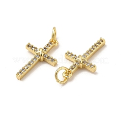 Pendentifs avec zircon cubiques à micro-pavés en laiton&nbsp;KK-E068-VB252