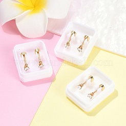 Fake-Ohrplugs aus Glas mit Herzmotiv&nbsp;EJEW-H105-25G-A