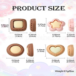 32 Stück 16 Stile undurchsichtige Cabochons aus Kunstharzimitat in Lebensmitteln&nbsp;CRES-CJ0001-65