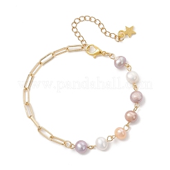 Messing Büroklammer Kette Armbänder&nbsp;BJEW-JB13224