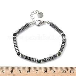 Armbänder aus natürlichem afrikanischen Türkis (Jaspis) und nicht magnetischen synthetischen Hämatitperlen für Damen&nbsp;BJEW-Z148-03P-05
