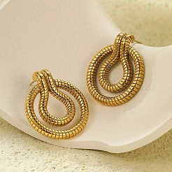 Boucles d'oreilles à tige rondes et plates en acier inoxydable 304&nbsp;EJEW-D303-03G