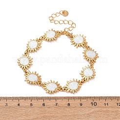 Braccialetti a catena con maglie smaltate in acciaio inossidabile 304 per donna&nbsp;BJEW-T027-04A-G