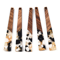 Grands pendentifs en résine translucide et bois de noyer&nbsp;RESI-TAC0017-46-D04
