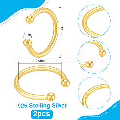 2 Stück 925 Sterlingsilber-Ohrringe&nbsp;EJEW-PH0001-39