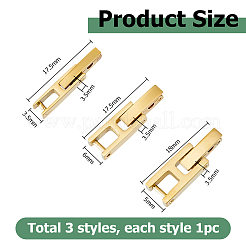 3 Stück 3 Stile 304 Edelstahl Uhrenarmbandverschlüsse&nbsp;STAS-HS0001-91G