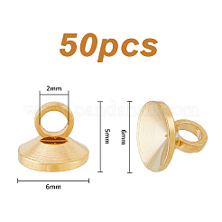 50 Stück Messing-Perlenkappen-Ösen&nbsp;KK-HY0003-03