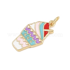 Pendentifs en laiton émaillé en forme de glace&nbsp;KK-P323-01B-G
