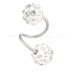 Runde Ohrstecker aus Perlenlegierung mit Kristall-Strass&nbsp;FS-WG37A38-02