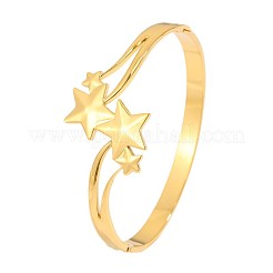 Brazaletes de acero inoxidable 304 con estrella abierta y bisagra para mujer&nbsp;WG5645C-01