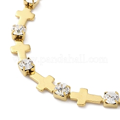 304 Edelstahl Kristall Strass Gliederkettenarmbänder für Damen&nbsp;BJEW-G712-13B-02