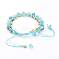Braccialetti di perle intrecciate in emimorfite naturale&nbsp;BJEW-JB04914-04