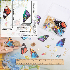 DIY-Sets zur Herstellung von Schmetterlingsohrringen aus Kunstleder und synthetischem Mondstein&nbsp;DIY-SC0026-33