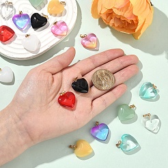 18 Stück 9 Farben sprühbemalte Glasanhänger&nbsp;GLAA-YW0004-31