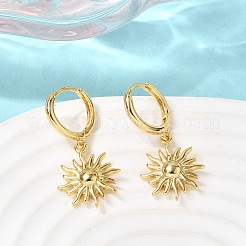 Pendientes de aro de latón con forma de sol&nbsp;EJEW-H180-30A-G