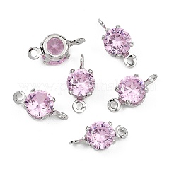 Shegrace Messing-Pavé-Zirkonia-flache runde Verbindungsanhänger&nbsp;XGRQ2O788-435B-P