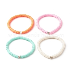 4 stücke 4 farben hanamade polymer clay heishi surfer stretch armbänder set&nbsp;BJEW-JB07716